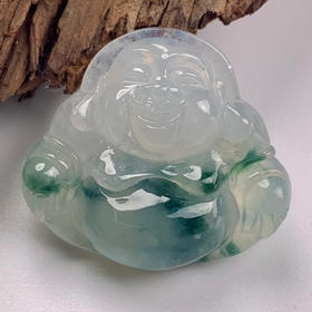 派瑞翡翠 翡翠佛 糯冰种 飘蓝花