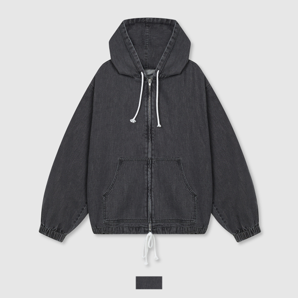 SPAO Eland (宽松版型牛仔连帽拉链衫_SPJEB23C92青春 纯色 流行JPY带授权招加盟代理