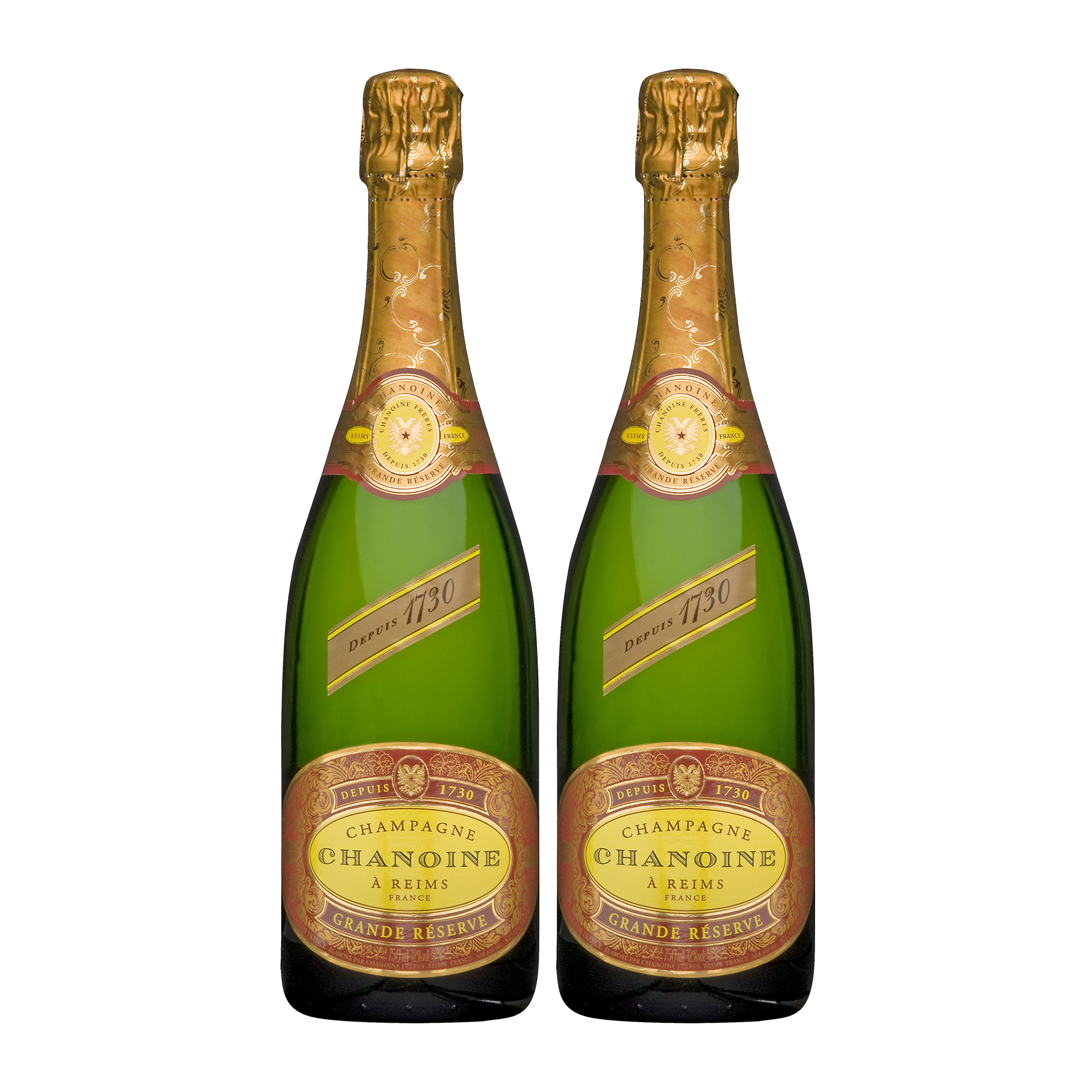 #2!【双支特惠装】喜奈香槟 Champagne Chanoine Reserve Brut  750ml*2
