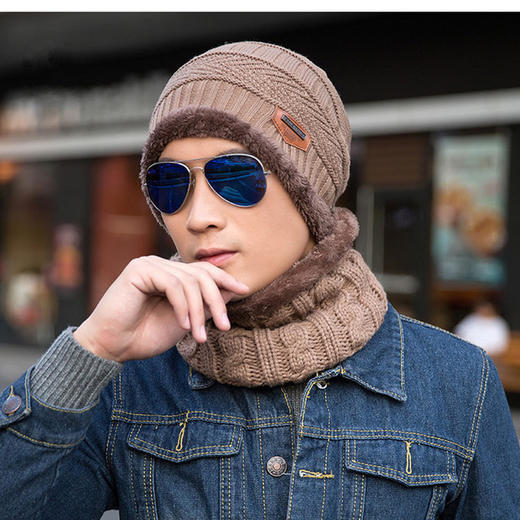 【情侣款韩版潮帽】毛线帽子男女款秋冬季加绒针织帽套头帽围脖套装护耳保暖帽男女通用 商品图7