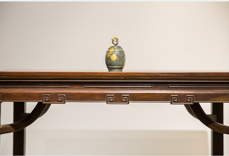 清代 红木回纹霸王枨半桌 - 明清家具研习社