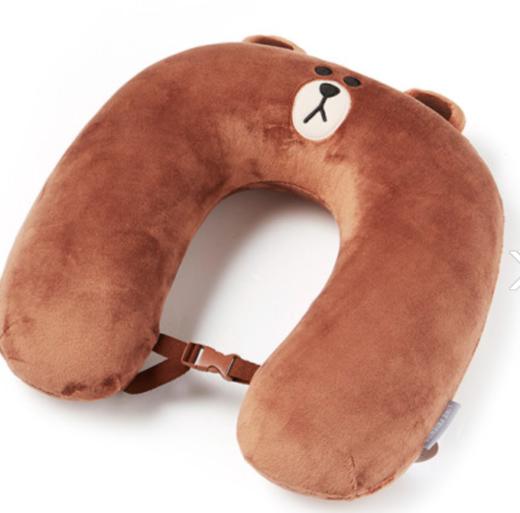 韩国 可爱Line Friends棕色记忆海绵颈垫JPY带授权招加盟代理 商品图2