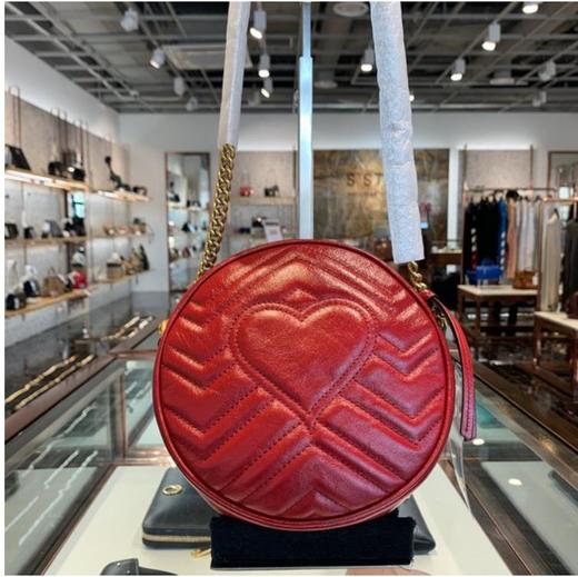 奥莱Gucci GG Marmont迷你圆形单肩包（红色）550 154 0OLET 6438JPY带授权招加盟代理 商品图3