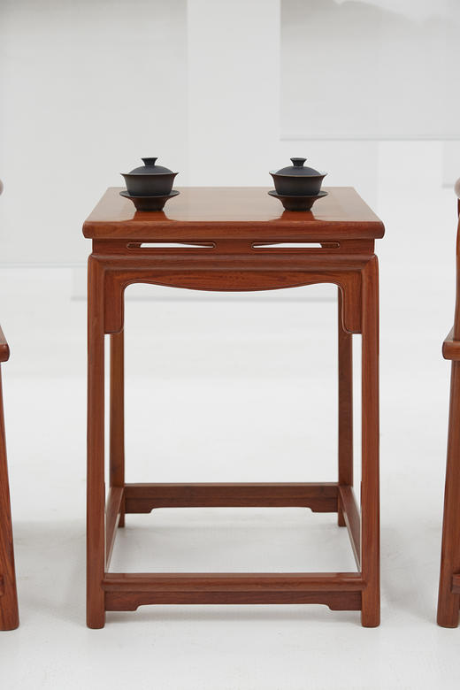 红桥红  家具严选  缅甸花梨（大果紫檀）  【宝蕴楼扇形 南官帽椅三件套】 商品图4