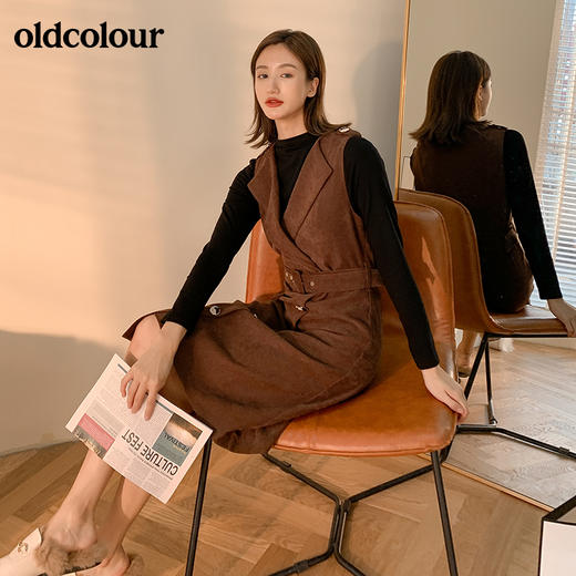 oldcolour冬季淑女修身气质百搭连衣裙GM41103920 商品图1