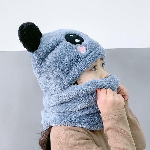 PDD-KXFP新款可爱儿童加厚保暖帽子围脖一体宝宝遮脸护耳帽TZF 商品图4