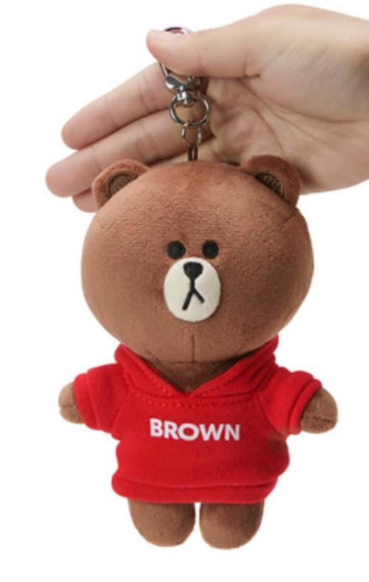 韩国 Line Friends可爱 公仔 红色连帽棕白色魅力娃娃JPY带授权招加盟代理 商品图1