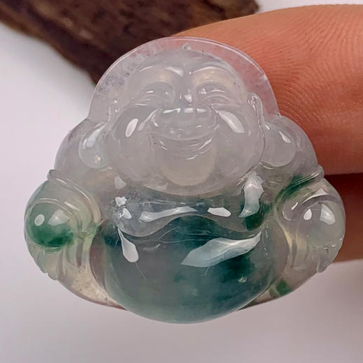 派瑞翡翠 翡翠佛 糯冰种 飘蓝花 商品图2