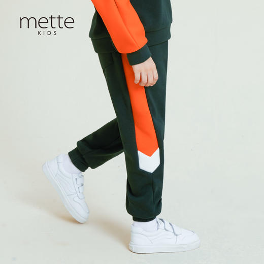 METTE童装加绒保暖裤2020秋冬新品中大童时尚撞色加厚休闲长裤子 商品图0
