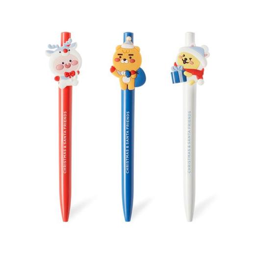 韩国Kakao Friends 白色圣诞节中性笔套装圆珠笔3P 文具办公JPY带授权招加盟代理 商品图4