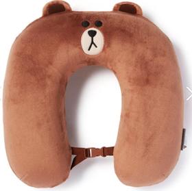 韩国 可爱Line Friends棕色记忆海绵颈垫JPY带授权招加盟代理