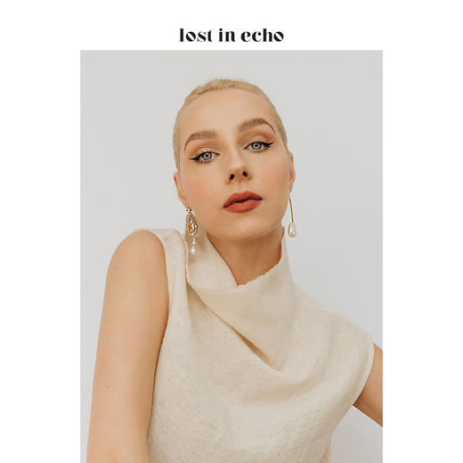 lost in echo 原创设计师品牌 水滴锆石巴洛克珍珠流苏AB款耳环 商品图2