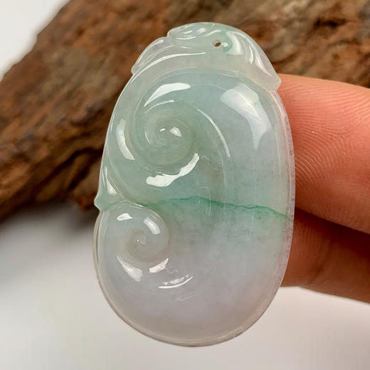 派瑞翡翠 翡翠挂件 糯种 春带彩 商品图2