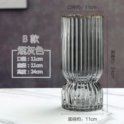 现代简约束腰彩色描金玻璃花瓶--卡腰 商品图5
