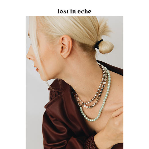 lost in echo 设计师 AIKO彩珠锆石三层项链 商品图4