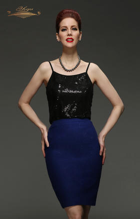 YIQU |“暧昧”吊带衣（亮黑）