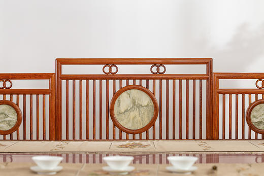 红桥红  家具严选  缅甸花梨（大果紫檀）  【嵌云石 梳背沙发 123 六件套】 商品图5