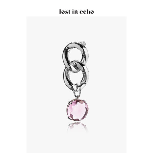 lost in echo 设计师品牌 设计师透明宝石链条AB款耳环 商品图1