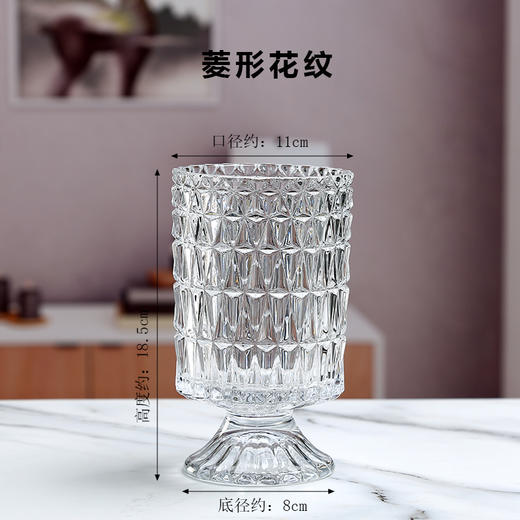 北欧简约浮雕高脚玻璃花瓶--筷子筒 商品图4