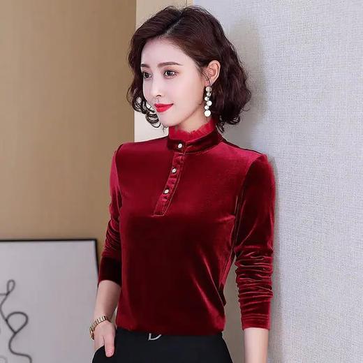 TR-6892时尚金丝绒打底衫 商品图2