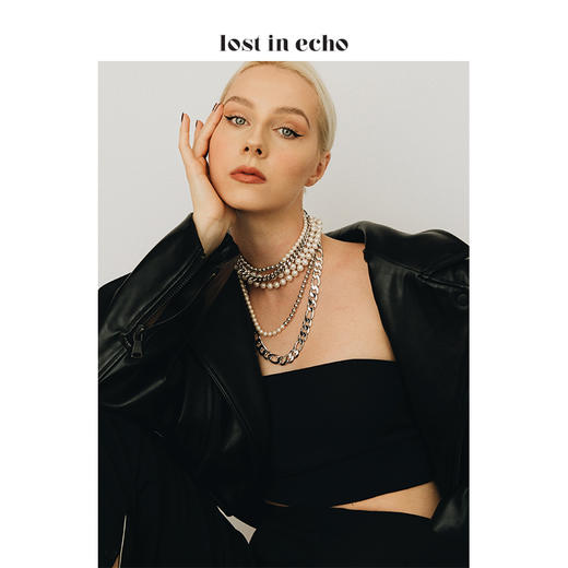 lost in echo 周笔畅同款 设计师 OTA珍珠金属链条混搭chocker 商品图0