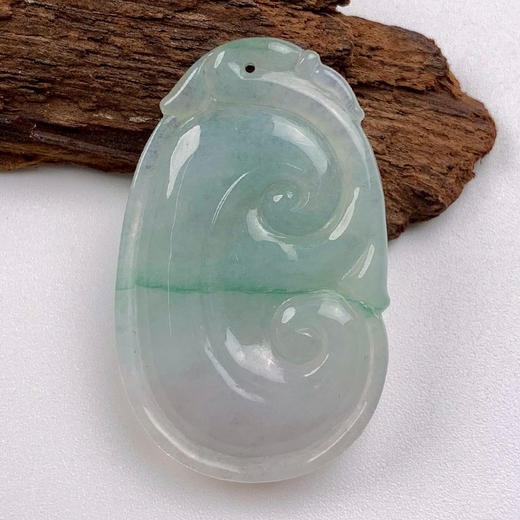 派瑞翡翠 翡翠挂件 糯种 春带彩 商品图1