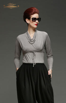 YIQU |“心结”针织衣（高级灰·含55%鹿皮绒）