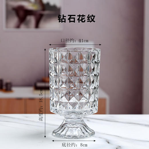 北欧简约浮雕高脚玻璃花瓶--筷子筒 商品图7