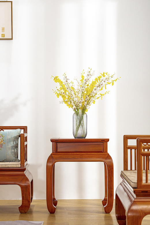 红桥红  家具严选  缅甸花梨（大果紫檀）  【嵌云石 梳背沙发 123 六件套】 商品图6