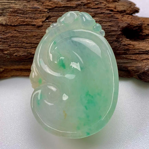 派瑞翡翠 翡翠挂件 糯种 飘翠 商品图1
