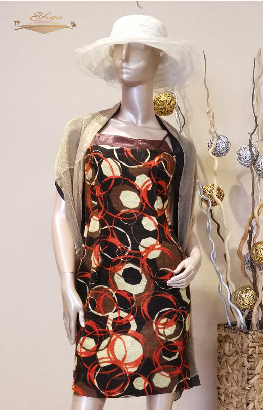 【特惠】YIQU |“夜曲梦”吊带裙（温暖桔·含8%羊毛） 商品图0