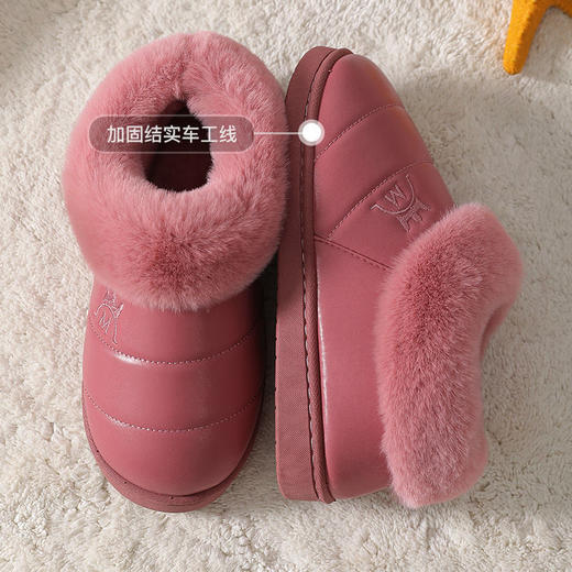 PDD-FLJ201128新款冬季防水防滑厚底情侣包跟皮面棉鞋TZF 商品图2