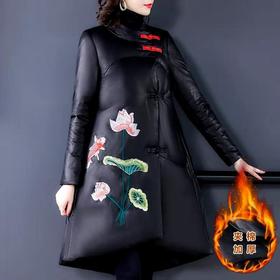 DDS-仿绵羊皮绣花宽松仿皮衣棉服外套