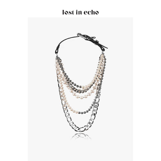 lost in echo 周笔畅同款 设计师 OTA珍珠金属链条混搭chocker 商品图3
