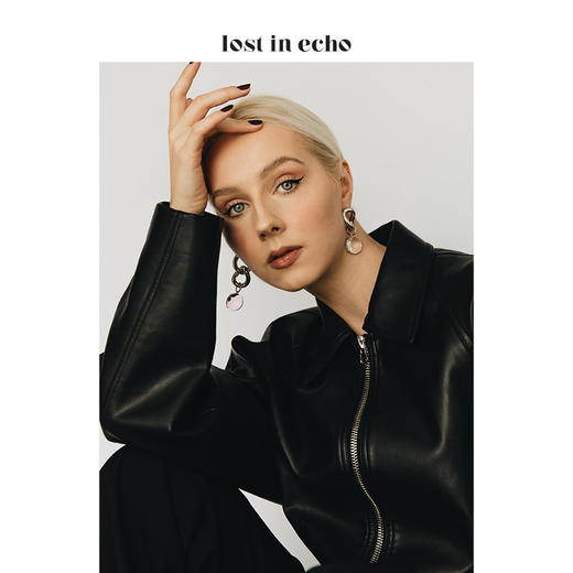 lost in echo 设计师品牌 设计师透明宝石链条AB款耳环 商品图5