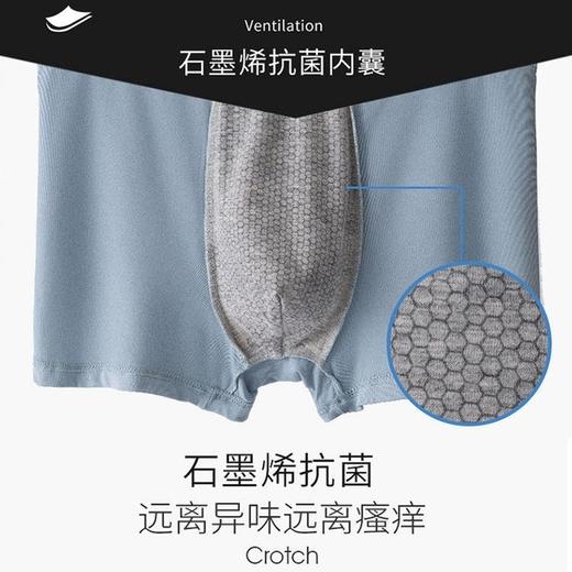 【呵护男性健康】负离子石墨烯男士内裤 一片式无缝无痕莫代尔男士内裤 轻薄无痕吸汗透气 有效减少滋生 平角四角裤3条装 热卖 商品图1