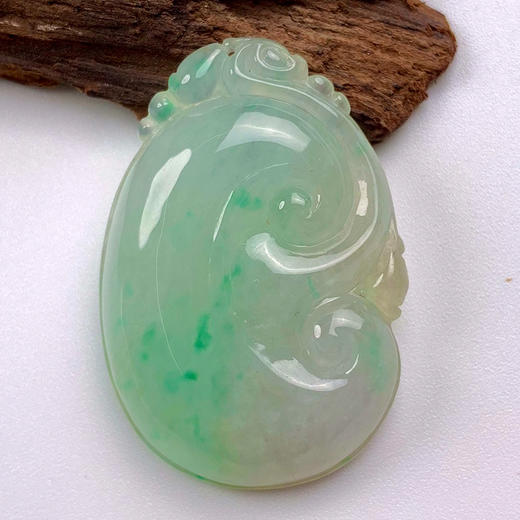派瑞翡翠 翡翠挂件 糯种 飘翠 商品图3