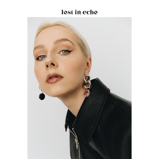 lost in echo 设计师品牌 设计师透明宝石链条AB款耳环 商品图4