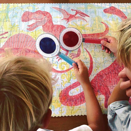 西班牙 Londji探索恐龙200片配1个红色1个蓝色透视镜 商品图1