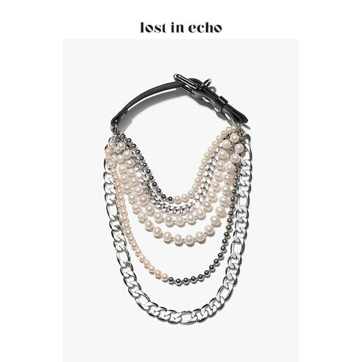 lost in echo 周笔畅同款 设计师 OTA珍珠金属链条混搭chocker 商品图1