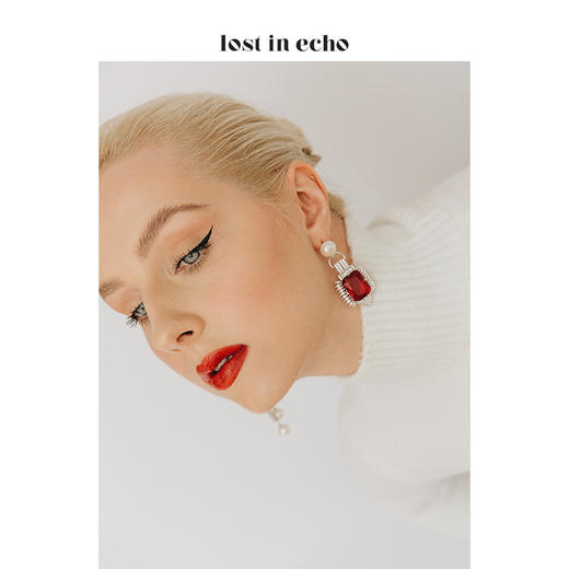 lost in echo 原创设计师品牌 KATE红宝锆石流苏AB款耳环 商品图3