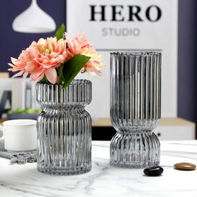 现代简约束腰彩色描金玻璃花瓶--卡腰