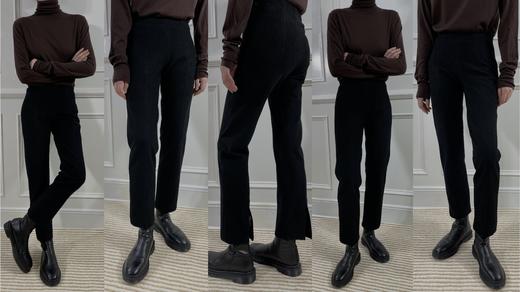 HIDEMI 到店必入神裤/弹力显瘦收身细脚管后开衩九分裤 商品图14