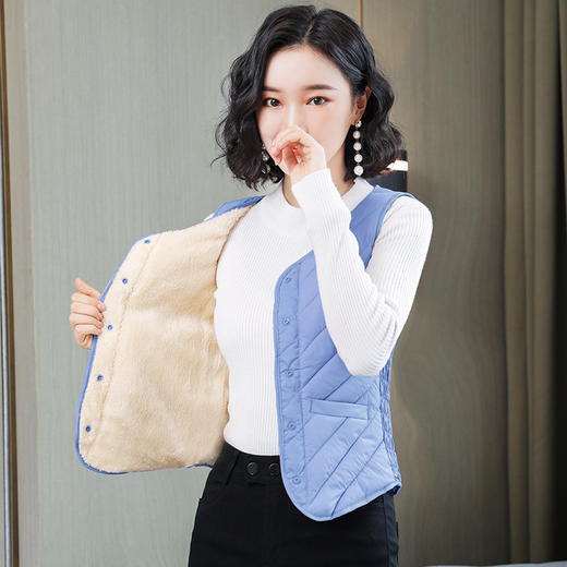 RSY 秋冬羽绒棉马甲加绒短款修身内穿贴身背心保暖内胆 商品图4
