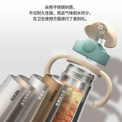 【双十一特价】l韩国进口mother-k hug系列保温吸管杯-350m      婴儿保温奶瓶吸管杯儿童保温杯【酷乐萌多】 商品图2