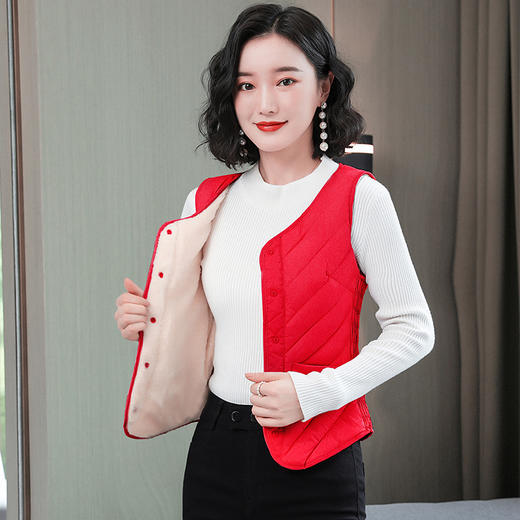 RSY 秋冬羽绒棉马甲加绒短款修身内穿贴身背心保暖内胆 商品图6