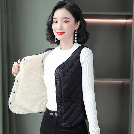 RSY 秋冬羽绒棉马甲加绒短款修身内穿贴身背心保暖内胆 商品图5