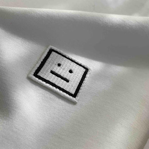 现货acne正品尾单明星同款精致笑脸黑白长袖t