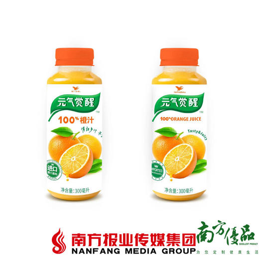 【珠三角包邮】统一 元气觉醒100%橙汁 300ml*12瓶/箱（次日到货） 商品图0