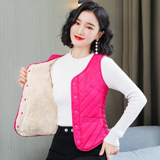 RSY 秋冬羽绒棉马甲加绒短款修身内穿贴身背心保暖内胆 商品图3